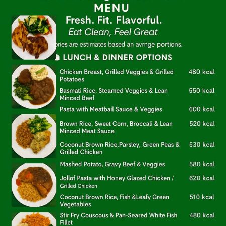 Subscription Meal Plan LUNCH & DINNER  OPTIONS